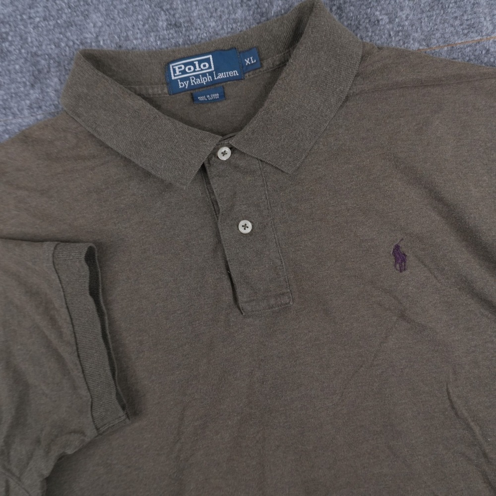 Polo Ralph Lauren Polo Shirt Mens XL Brown Olive Short Sleeve Cotton Pique Logo